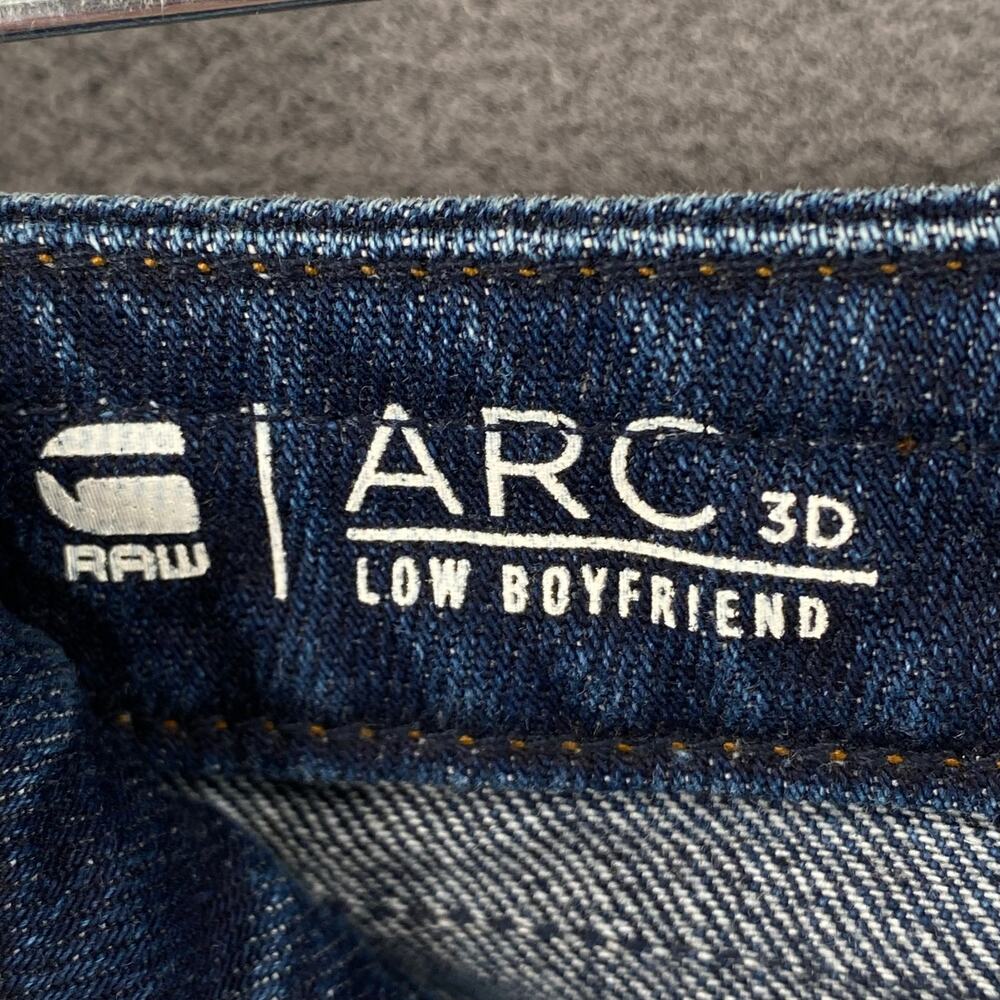 G Star Arc 3D Low Boyfriend Restored Denim Jean Womens 28 Raw Hems Distressed - Picture 12 of 16